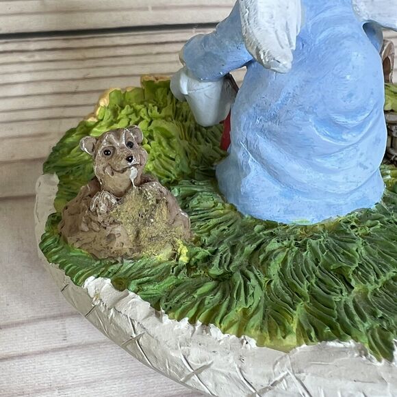 Candle Jar Topper/Lid Angel Watering Flower Garden Basket Summer Groundhog Green - Picture 9 of 10